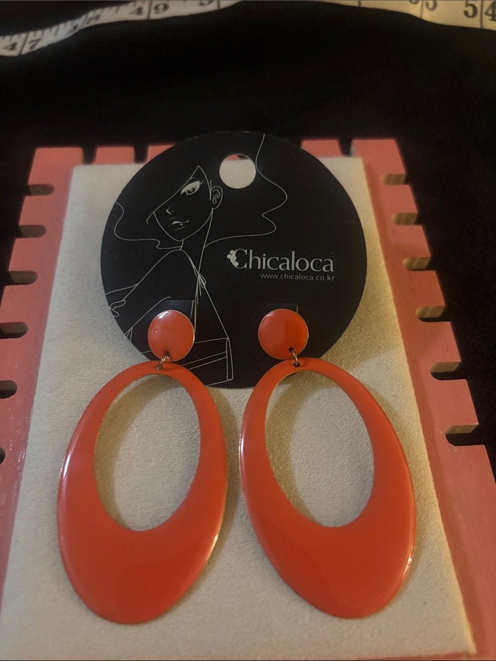 Chico's Coral Orange Oval Drop Earrings - Women Jewelry